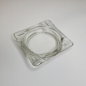 Clear 4" x 4" Square Glass Cigarette Cigar Ashtray